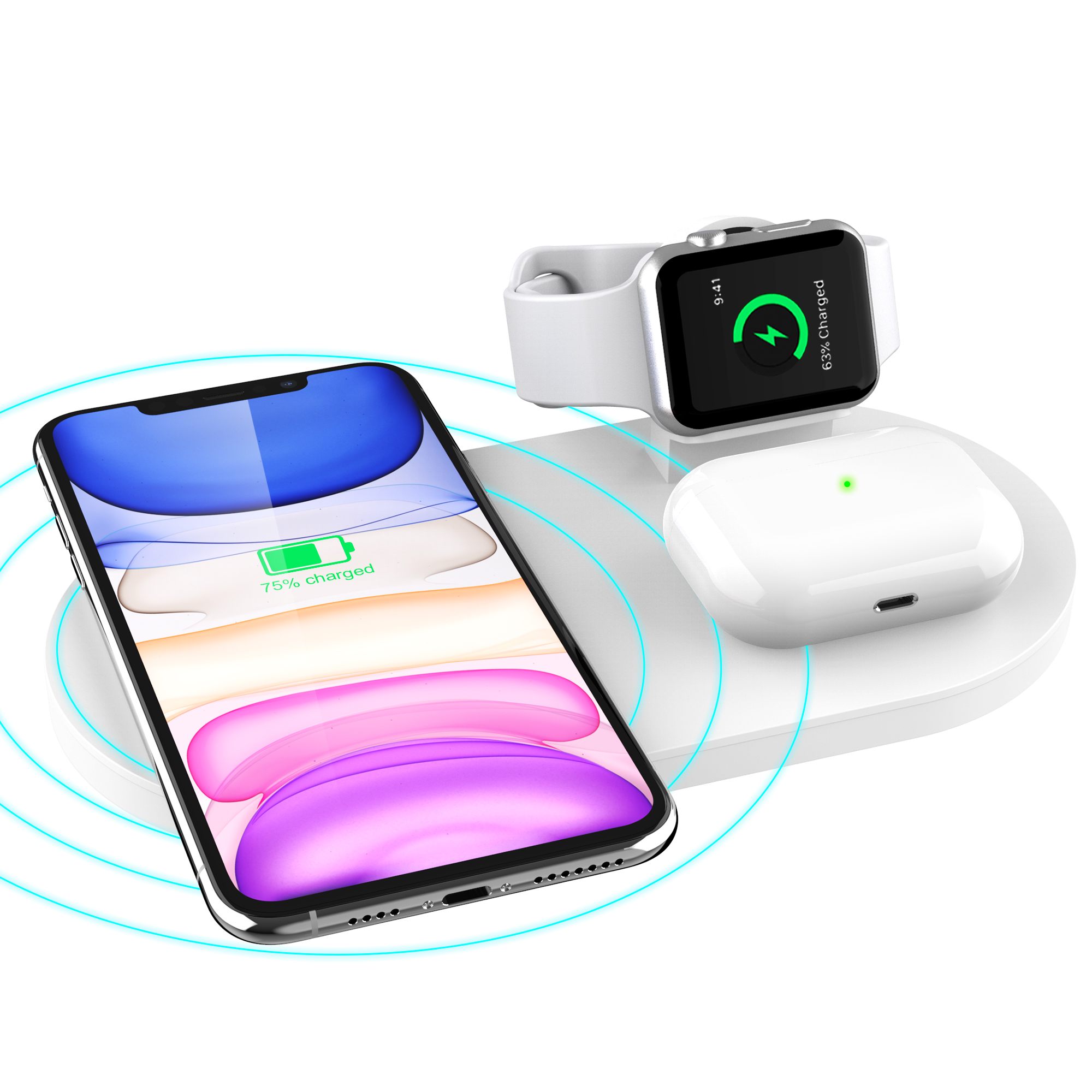 Unique style 3 In 1 Wireless Charger For Apple 10W Fast Wirel