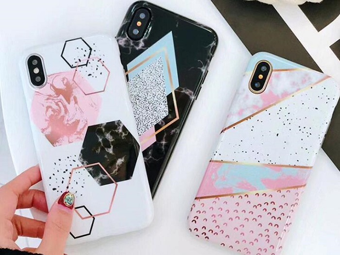 Marble geometry phone case